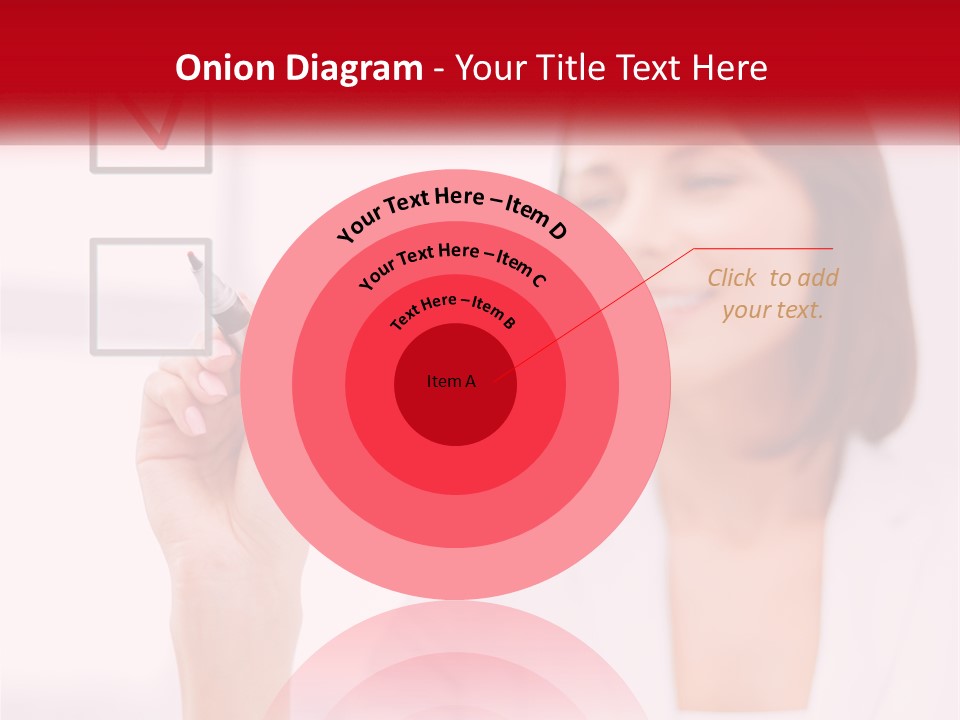 A Woman Writing A Check Mark On A Screen PowerPoint Template