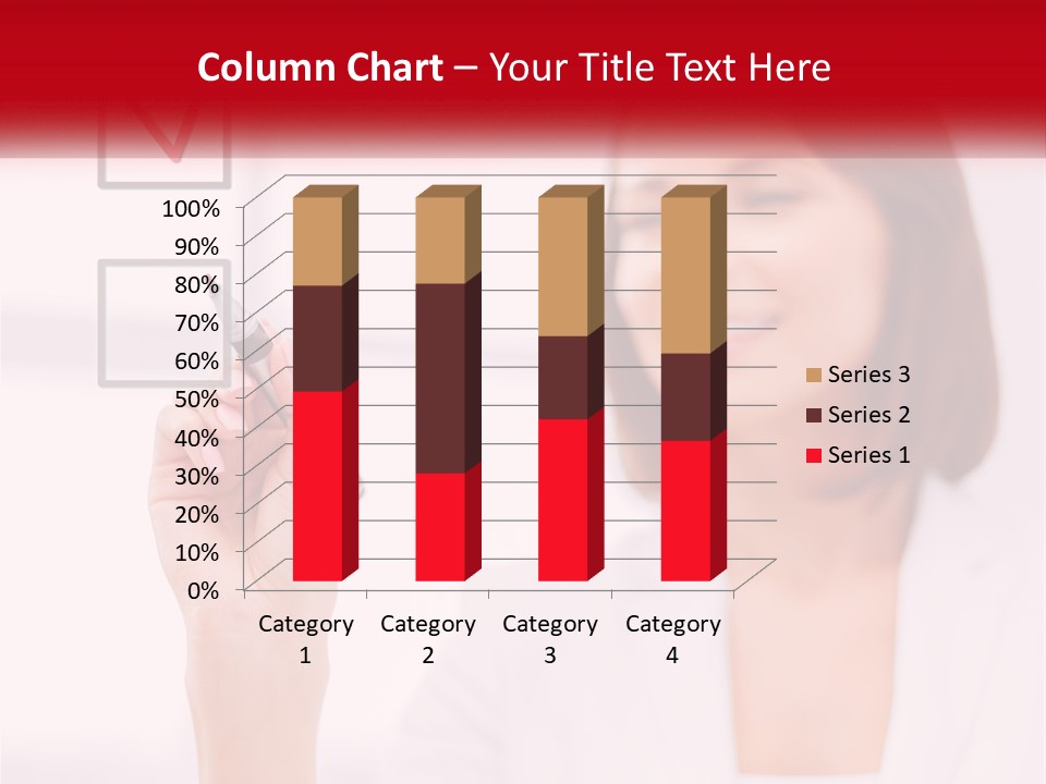 A Woman Writing A Check Mark On A Screen PowerPoint Template