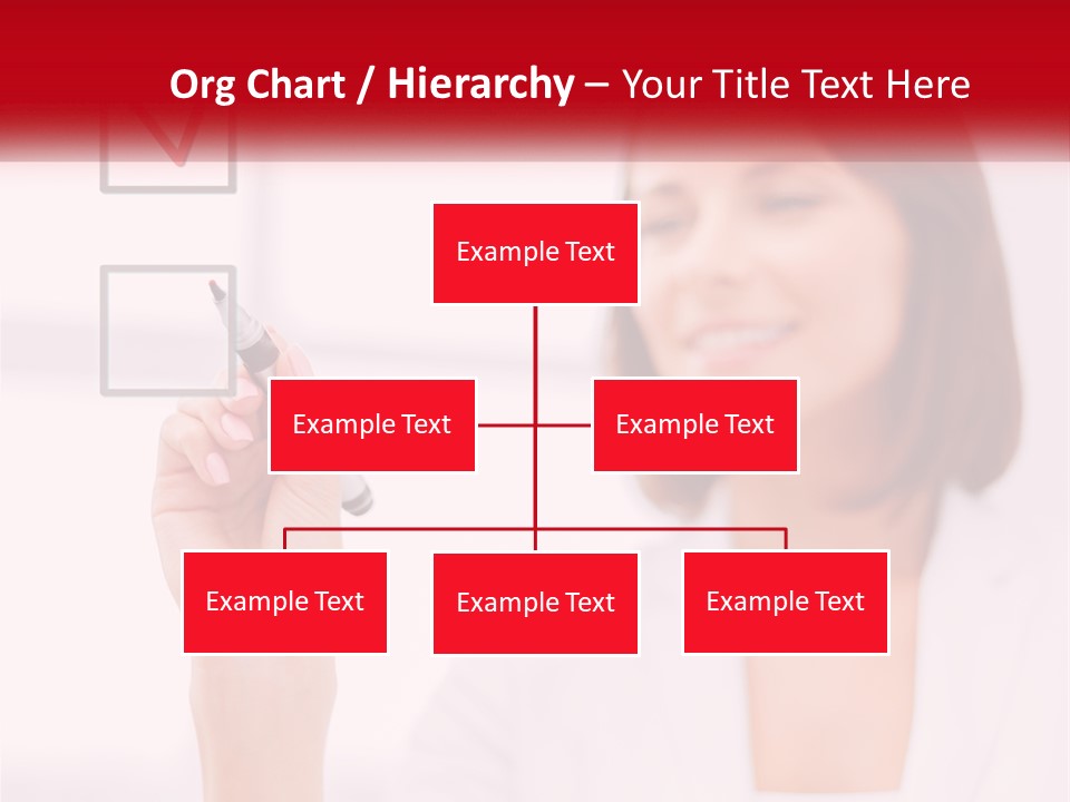 A Woman Writing A Check Mark On A Screen PowerPoint Template