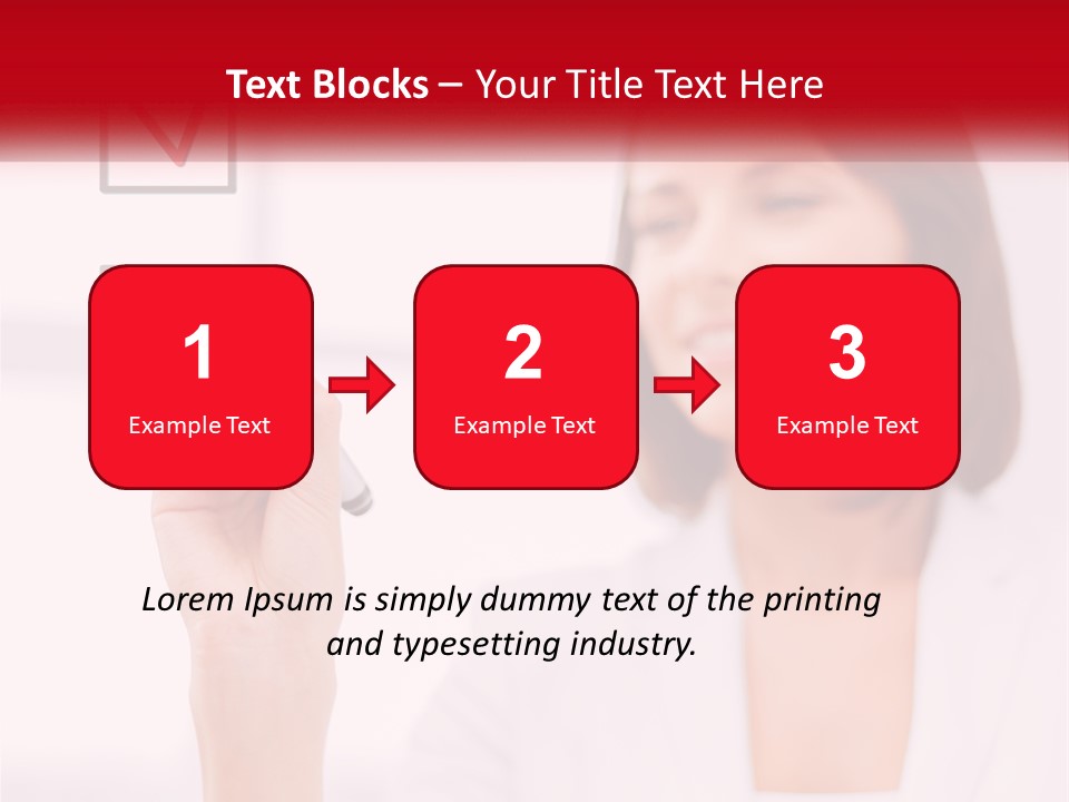 A Woman Writing A Check Mark On A Screen PowerPoint Template