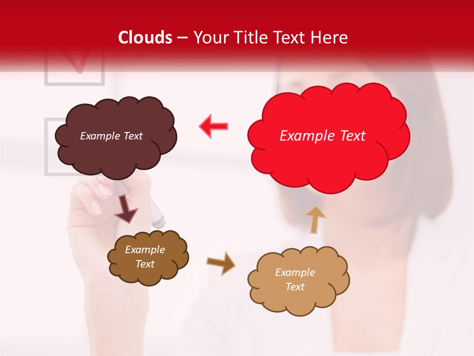 A Woman Writing A Check Mark On A Screen PowerPoint Template