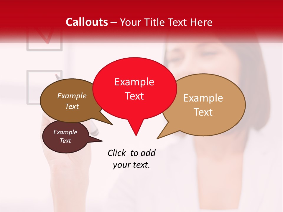A Woman Writing A Check Mark On A Screen PowerPoint Template