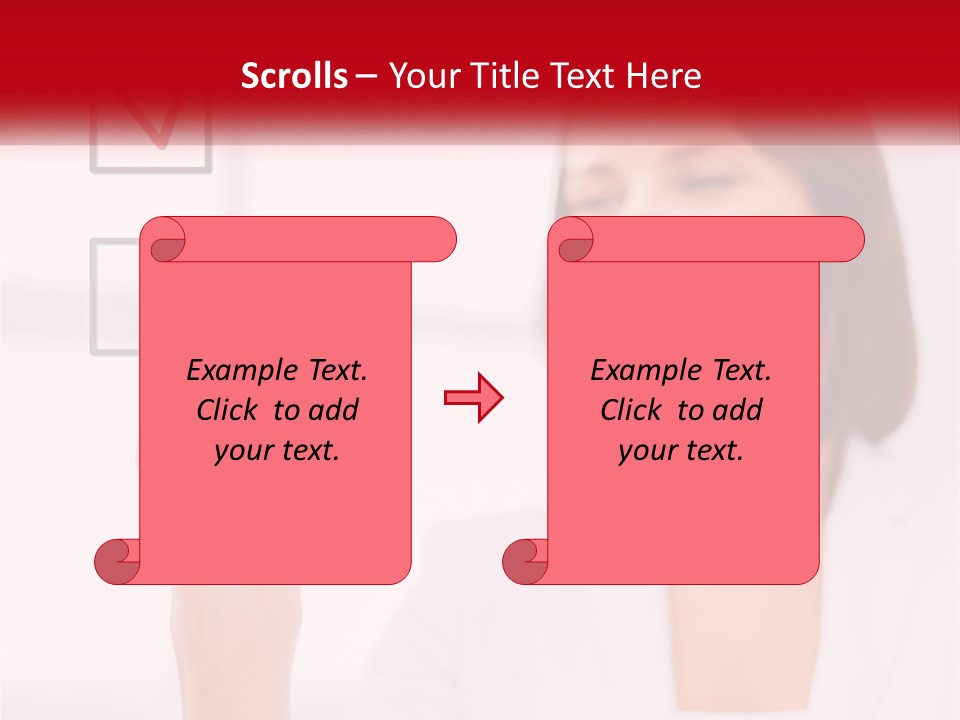 A Woman Writing A Check Mark On A Screen PowerPoint Template