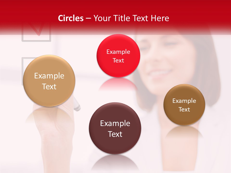 A Woman Writing A Check Mark On A Screen PowerPoint Template