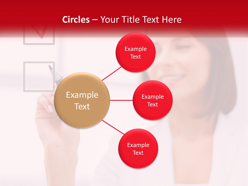 A Woman Writing A Check Mark On A Screen PowerPoint Template