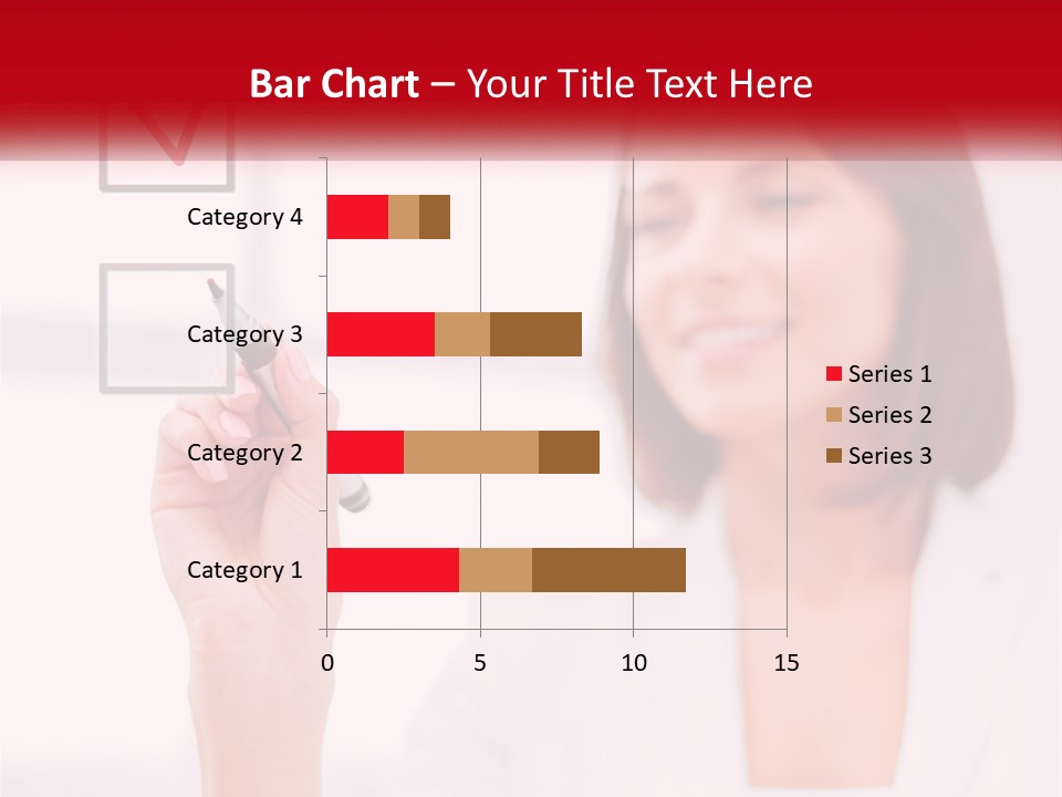 A Woman Writing A Check Mark On A Screen PowerPoint Template