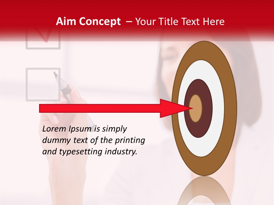 A Woman Writing A Check Mark On A Screen PowerPoint Template