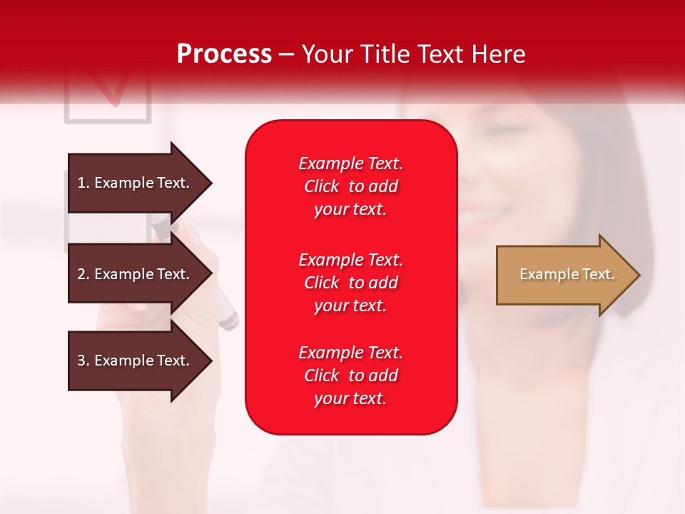 A Woman Writing A Check Mark On A Screen PowerPoint Template