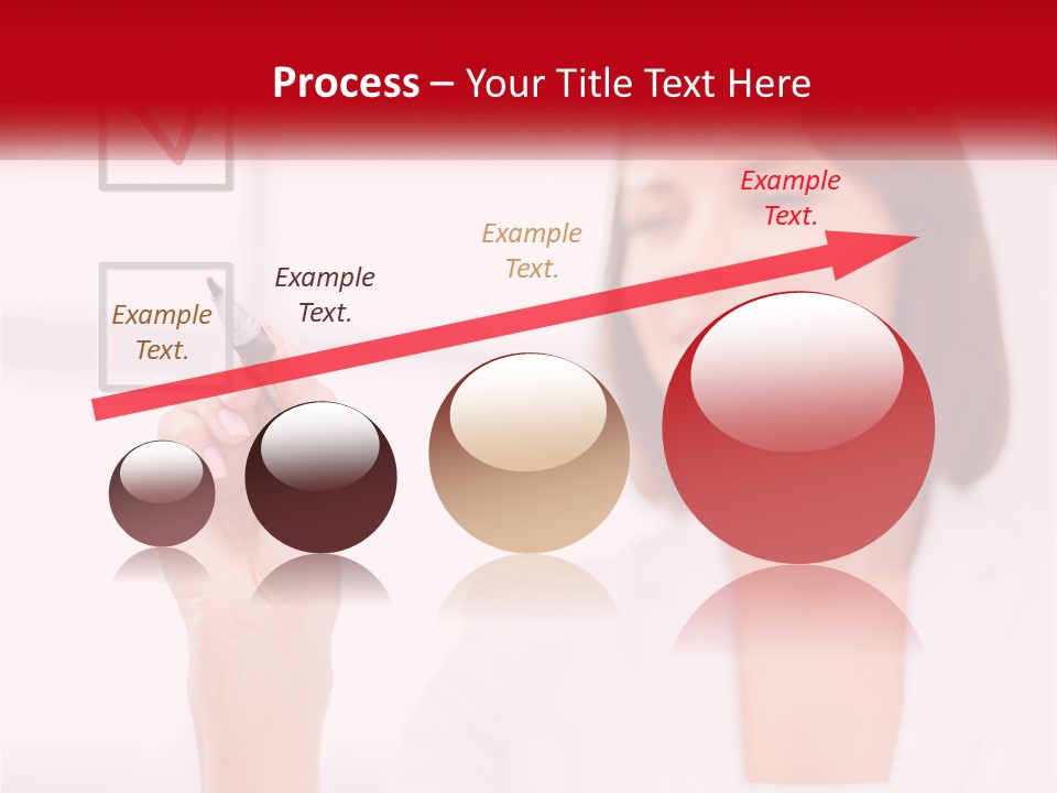 A Woman Writing A Check Mark On A Screen PowerPoint Template