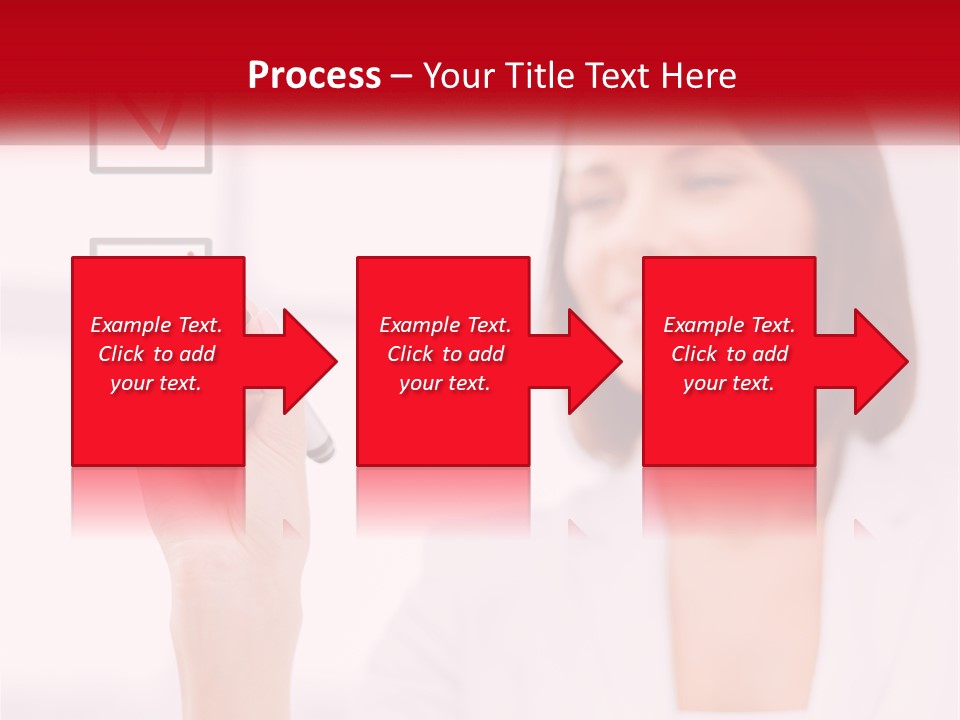 A Woman Writing A Check Mark On A Screen PowerPoint Template