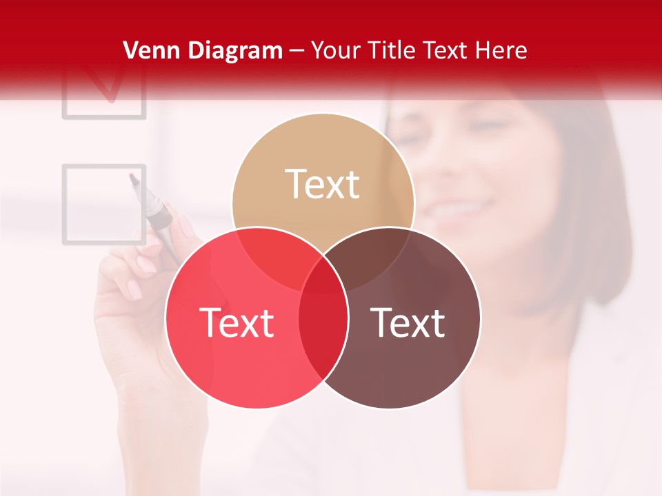 A Woman Writing A Check Mark On A Screen PowerPoint Template