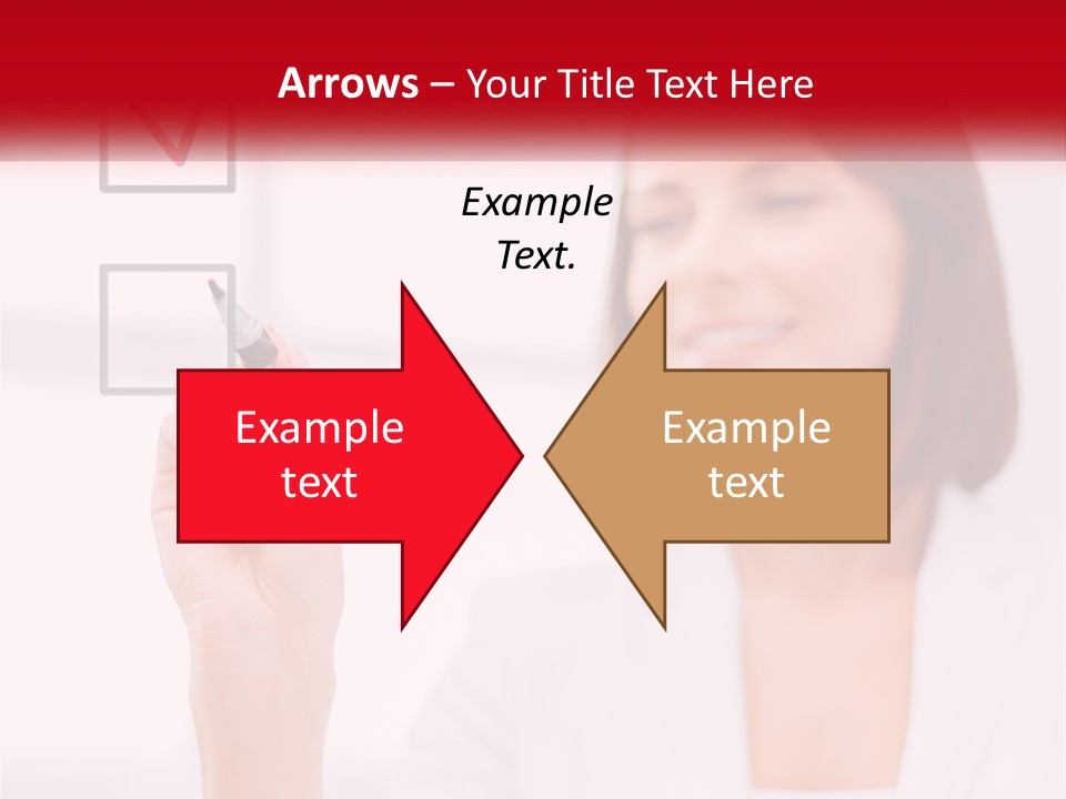 A Woman Writing A Check Mark On A Screen PowerPoint Template