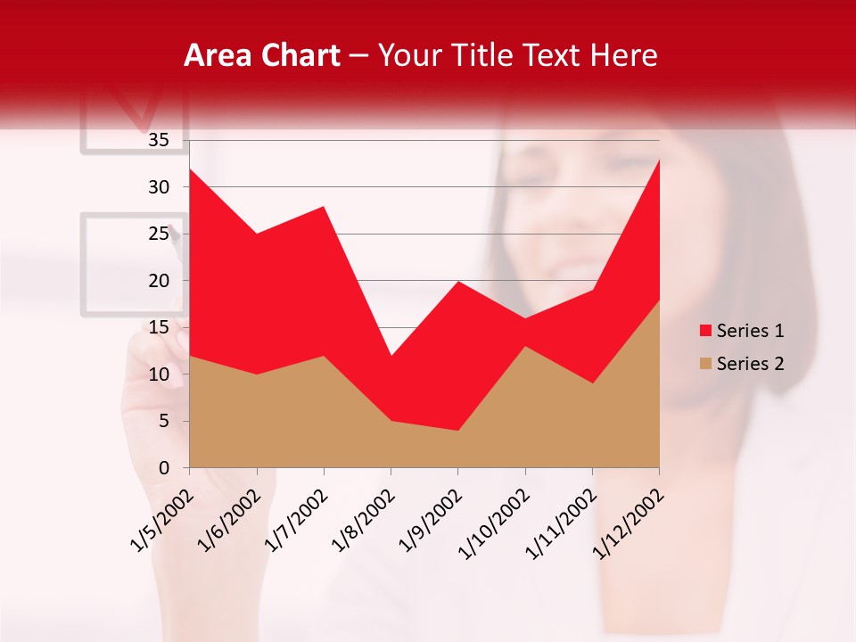 A Woman Writing A Check Mark On A Screen PowerPoint Template