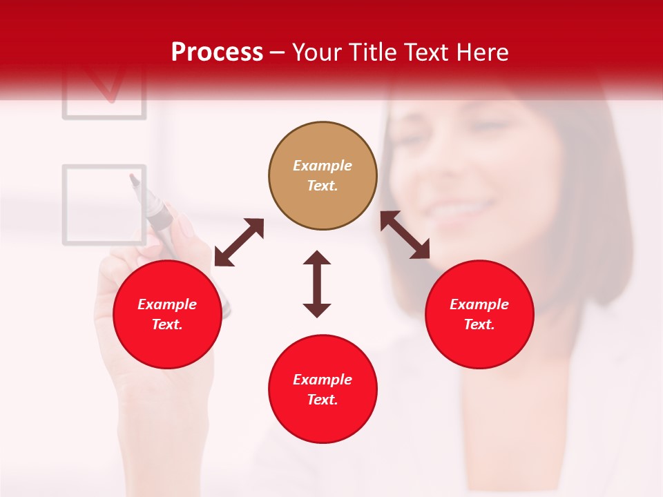 A Woman Writing A Check Mark On A Screen PowerPoint Template