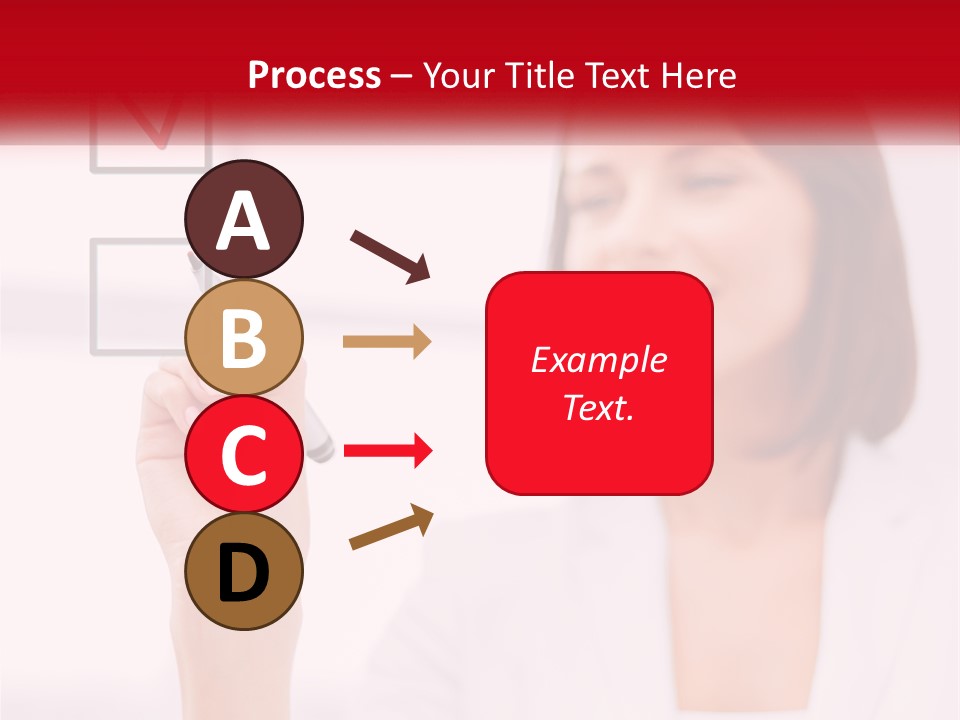 A Woman Writing A Check Mark On A Screen PowerPoint Template