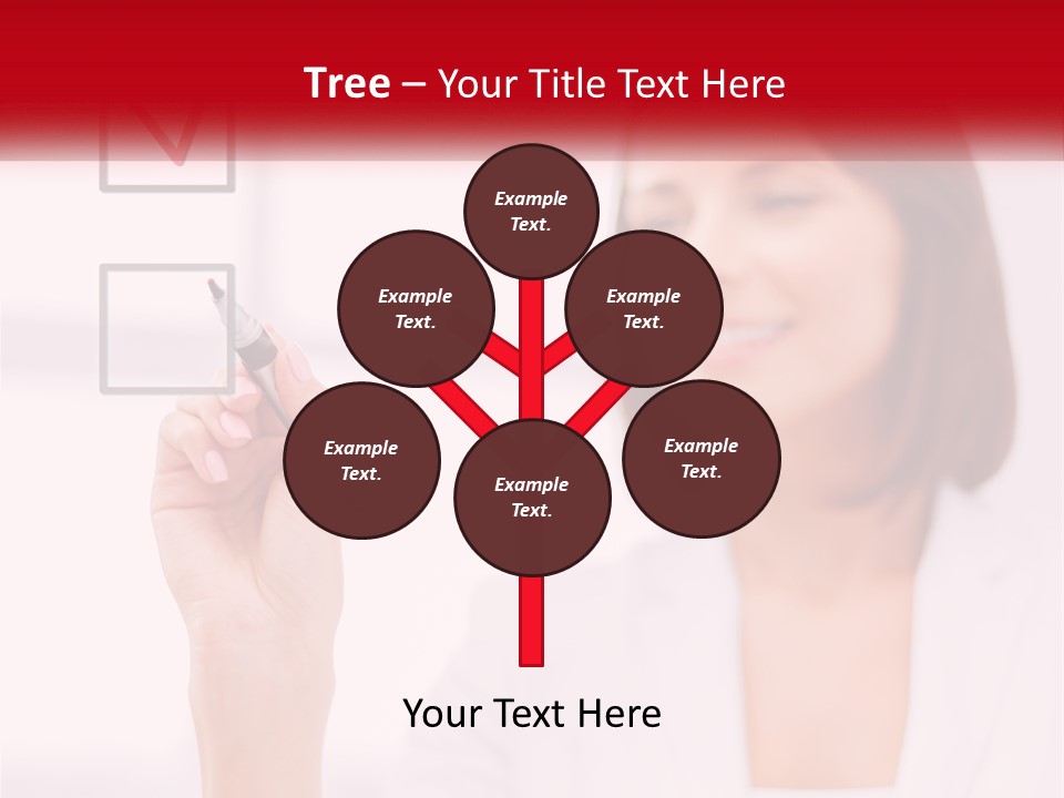 A Woman Writing A Check Mark On A Screen PowerPoint Template