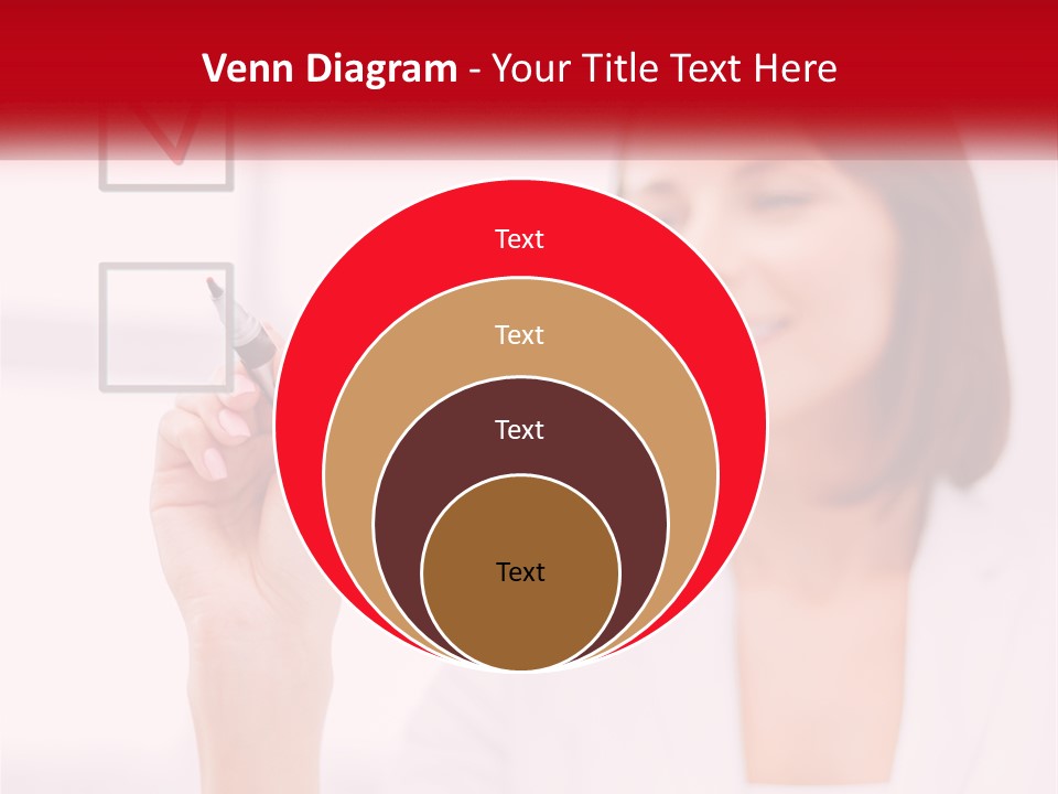 A Woman Writing A Check Mark On A Screen PowerPoint Template