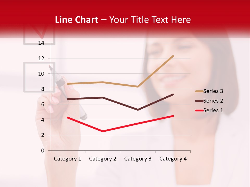 A Woman Writing A Check Mark On A Screen PowerPoint Template