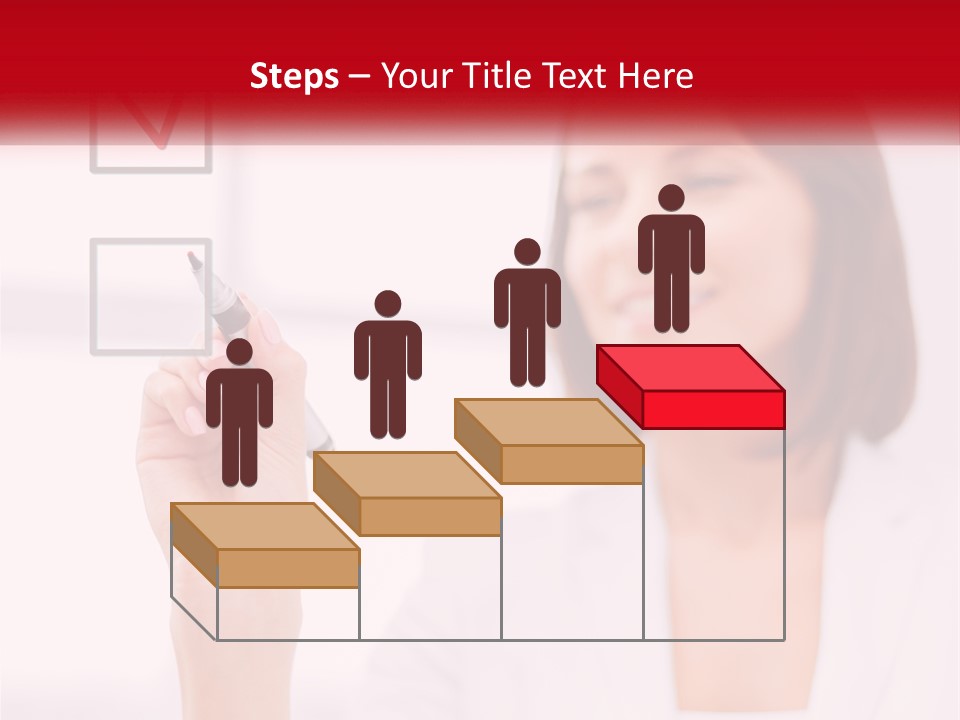 A Woman Writing A Check Mark On A Screen PowerPoint Template