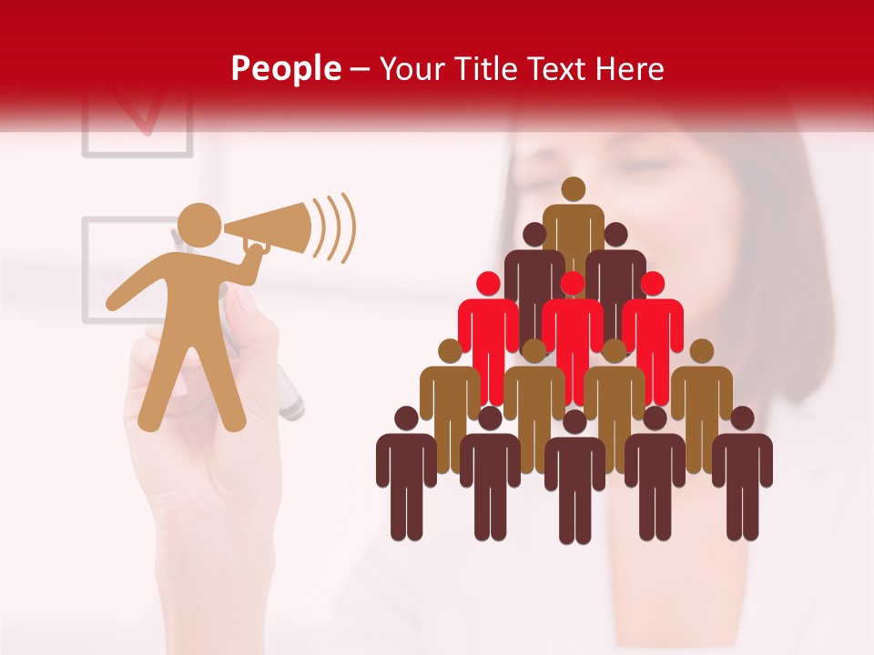 A Woman Writing A Check Mark On A Screen PowerPoint Template