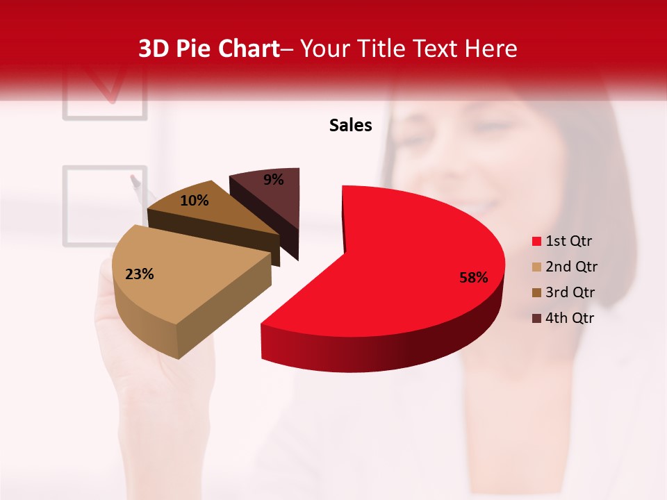 A Woman Writing A Check Mark On A Screen PowerPoint Template