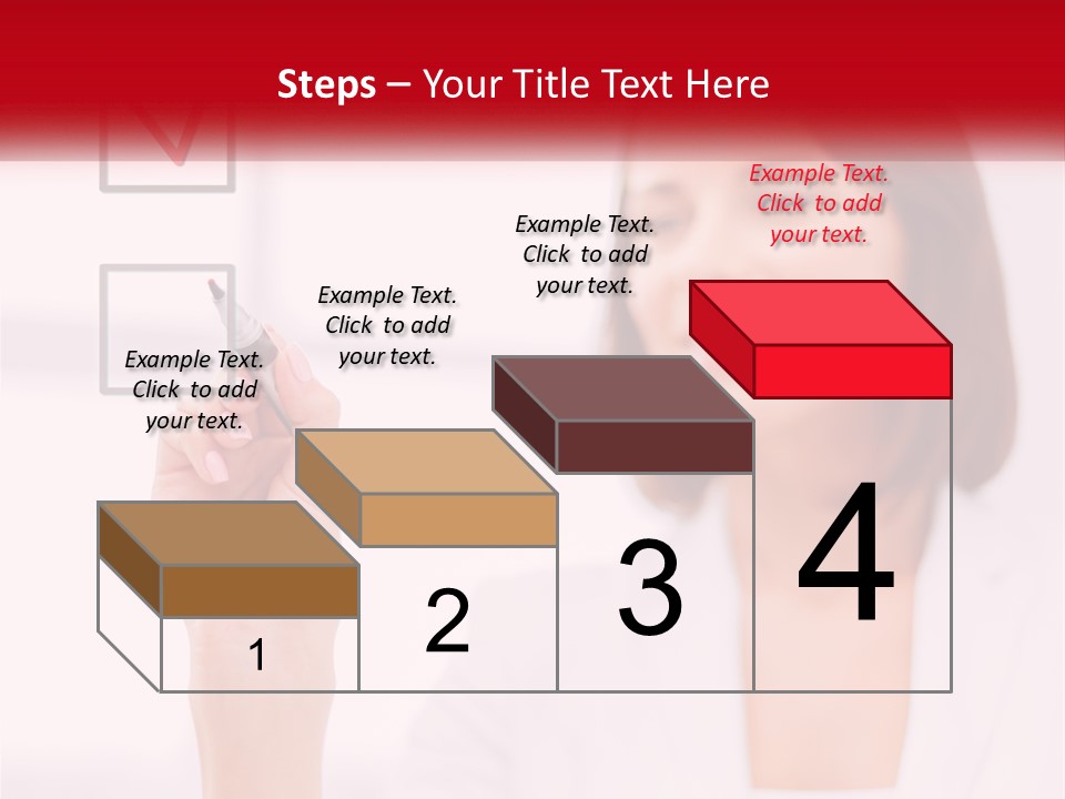 A Woman Writing A Check Mark On A Screen PowerPoint Template