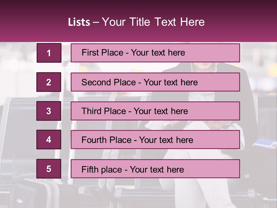 A Woman Sitting On A Bench With A Tablet PowerPoint Template