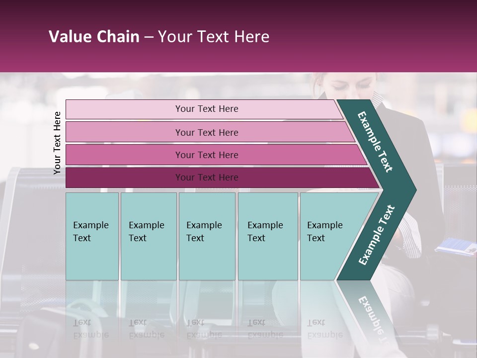 A Woman Sitting On A Bench With A Tablet PowerPoint Template