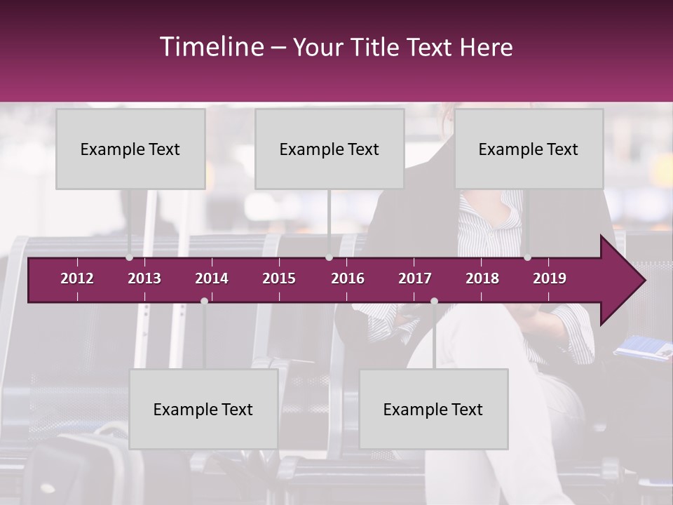 A Woman Sitting On A Bench With A Tablet PowerPoint Template
