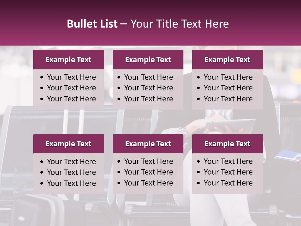 A Woman Sitting On A Bench With A Tablet PowerPoint Template