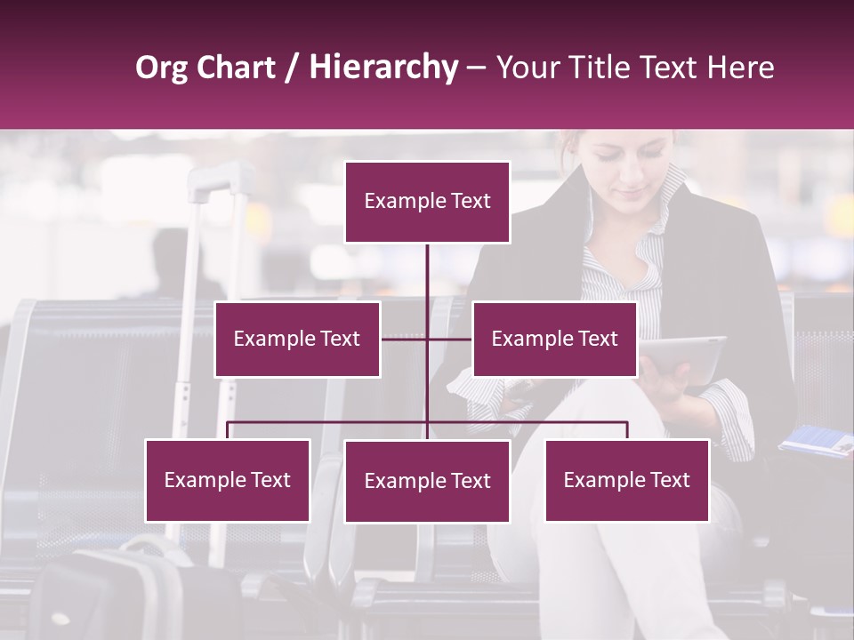 A Woman Sitting On A Bench With A Tablet PowerPoint Template