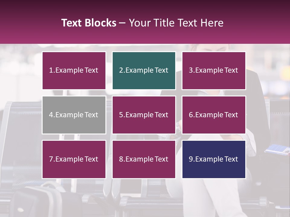 A Woman Sitting On A Bench With A Tablet PowerPoint Template