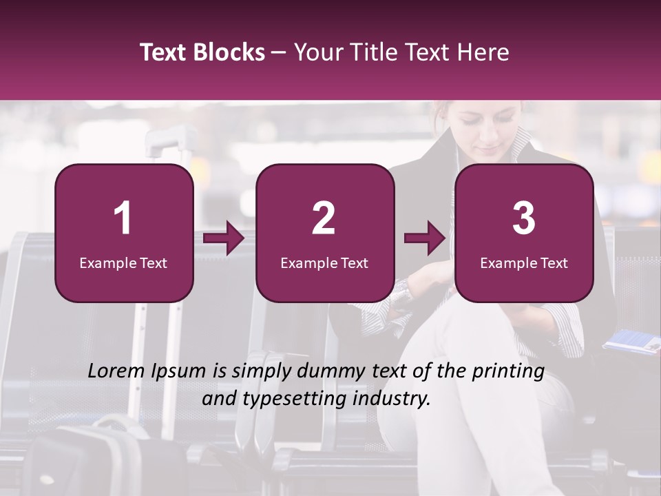 A Woman Sitting On A Bench With A Tablet PowerPoint Template