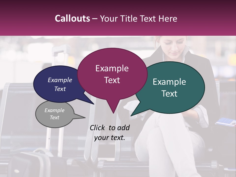 A Woman Sitting On A Bench With A Tablet PowerPoint Template