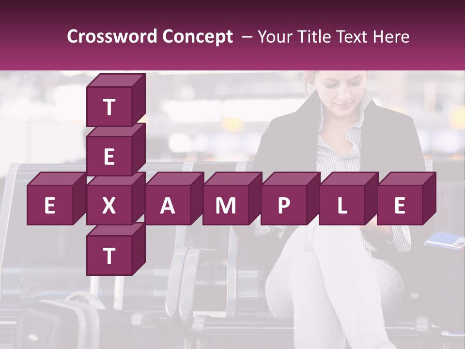 A Woman Sitting On A Bench With A Tablet PowerPoint Template