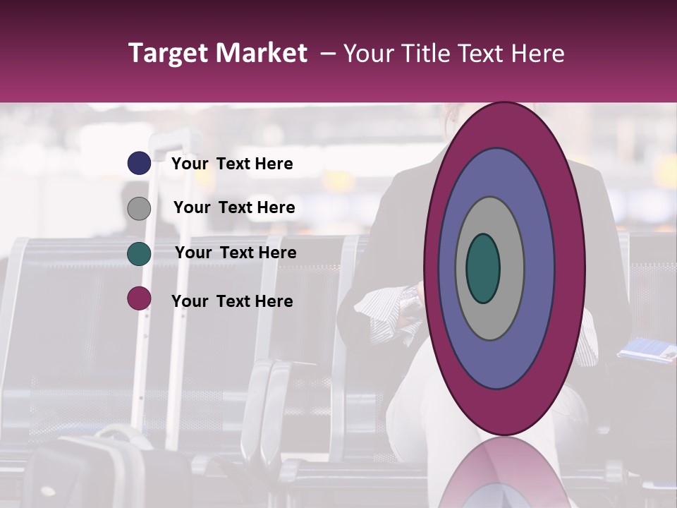 A Woman Sitting On A Bench With A Tablet PowerPoint Template