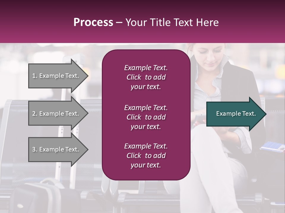 A Woman Sitting On A Bench With A Tablet PowerPoint Template