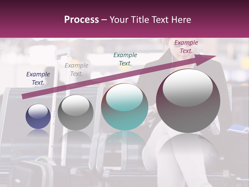 A Woman Sitting On A Bench With A Tablet PowerPoint Template