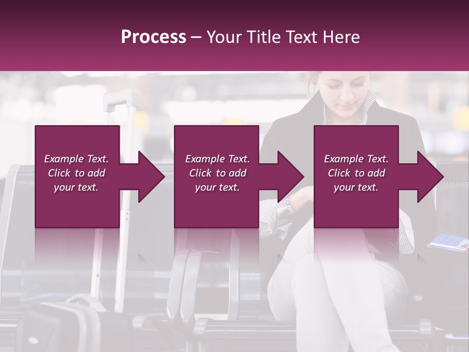 A Woman Sitting On A Bench With A Tablet PowerPoint Template