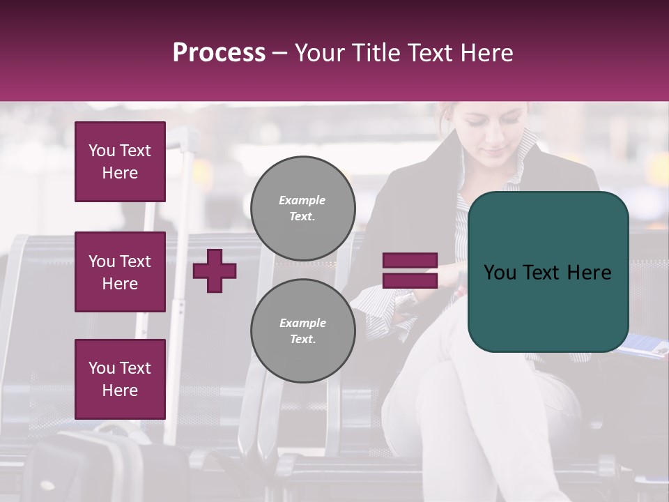 A Woman Sitting On A Bench With A Tablet PowerPoint Template