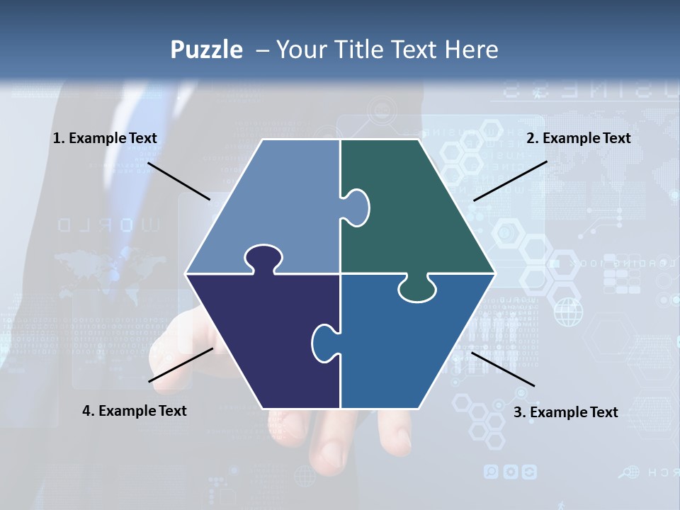 A Man In A Business Suit Pressing A Button On A Touch Screen PowerPoint Template