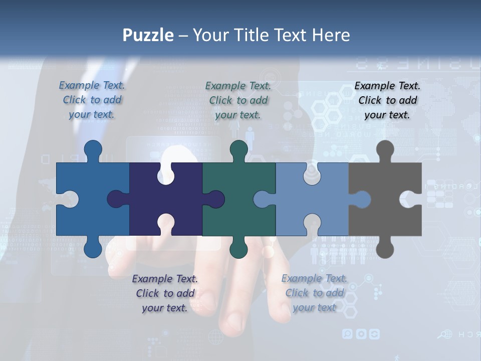 A Man In A Business Suit Pressing A Button On A Touch Screen PowerPoint Template
