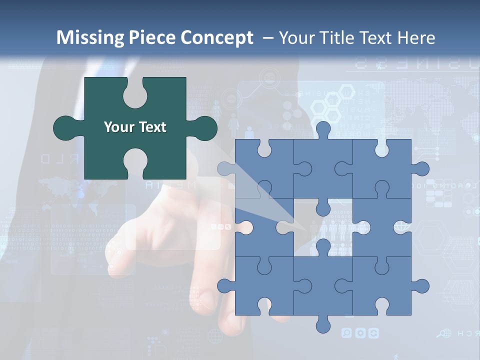 A Man In A Business Suit Pressing A Button On A Touch Screen PowerPoint Template