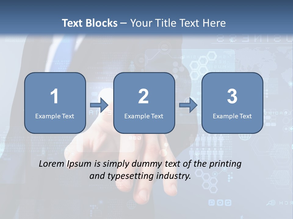 A Man In A Business Suit Pressing A Button On A Touch Screen PowerPoint Template