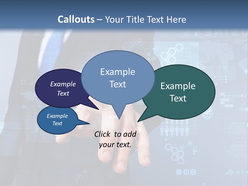 A Man In A Business Suit Pressing A Button On A Touch Screen PowerPoint Template