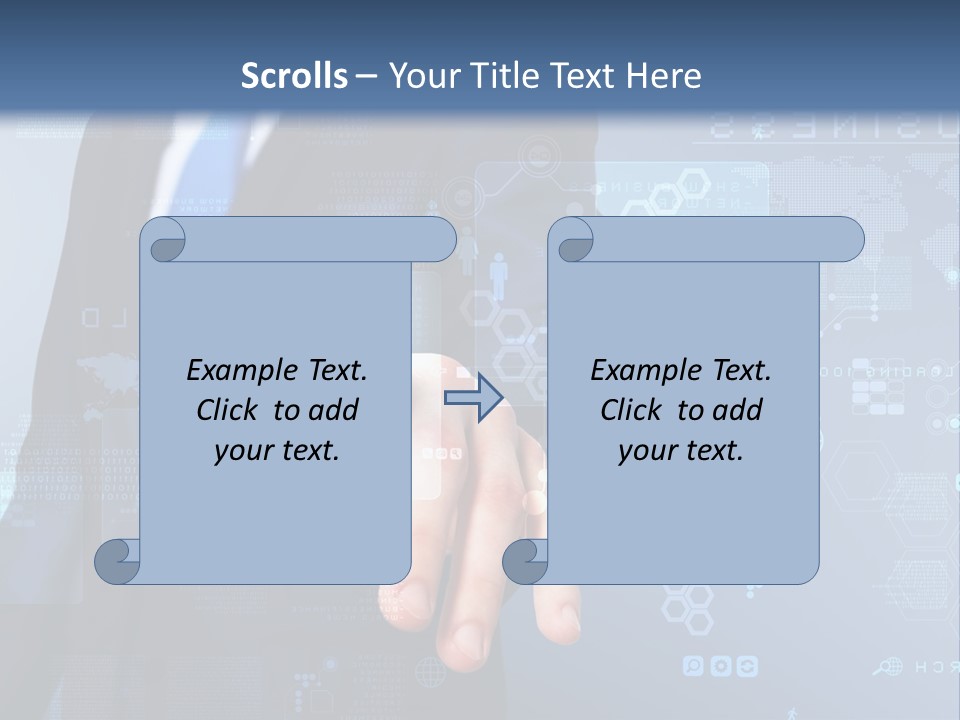 A Man In A Business Suit Pressing A Button On A Touch Screen PowerPoint Template