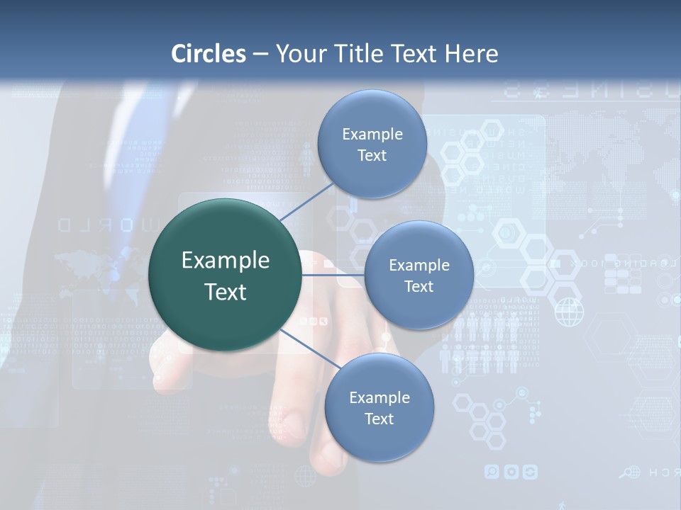 A Man In A Business Suit Pressing A Button On A Touch Screen PowerPoint Template