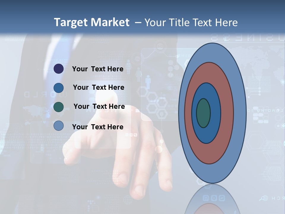 A Man In A Business Suit Pressing A Button On A Touch Screen PowerPoint Template