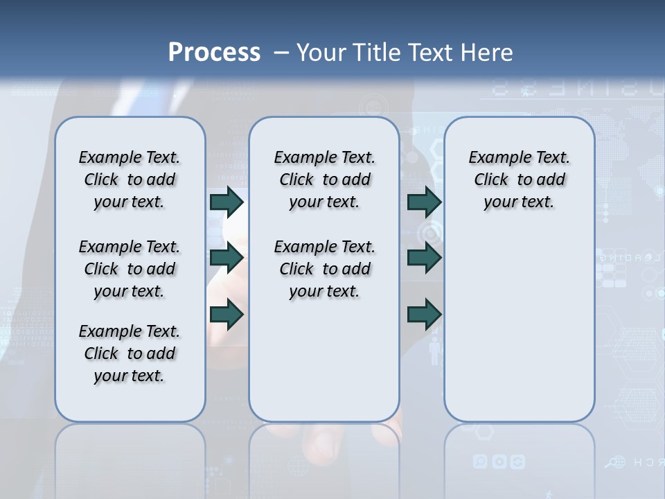 A Man In A Business Suit Pressing A Button On A Touch Screen PowerPoint Template