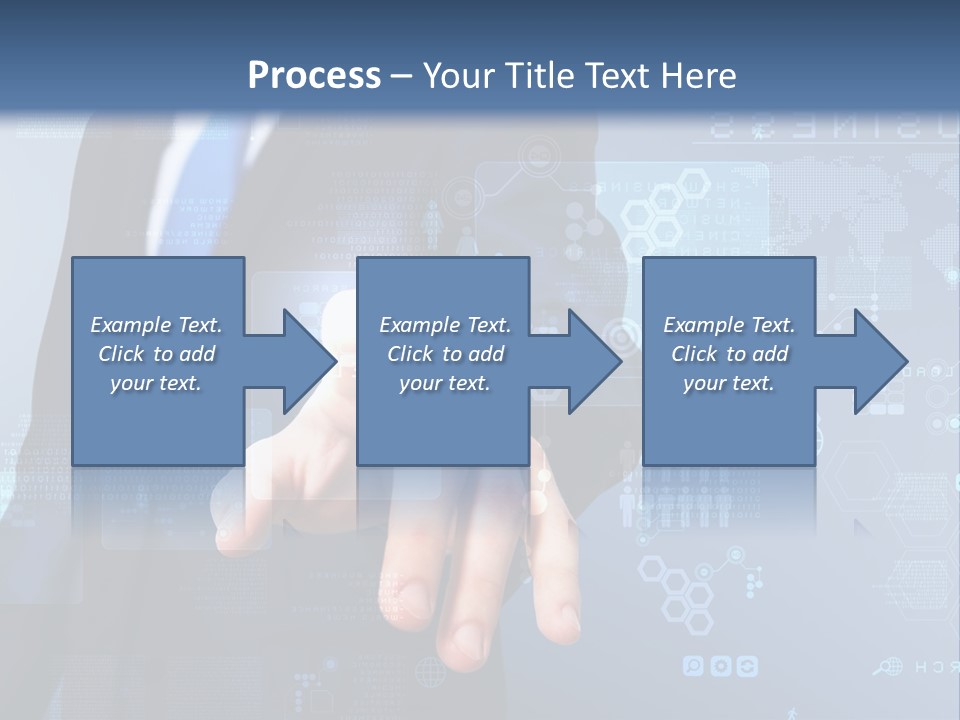 A Man In A Business Suit Pressing A Button On A Touch Screen PowerPoint Template